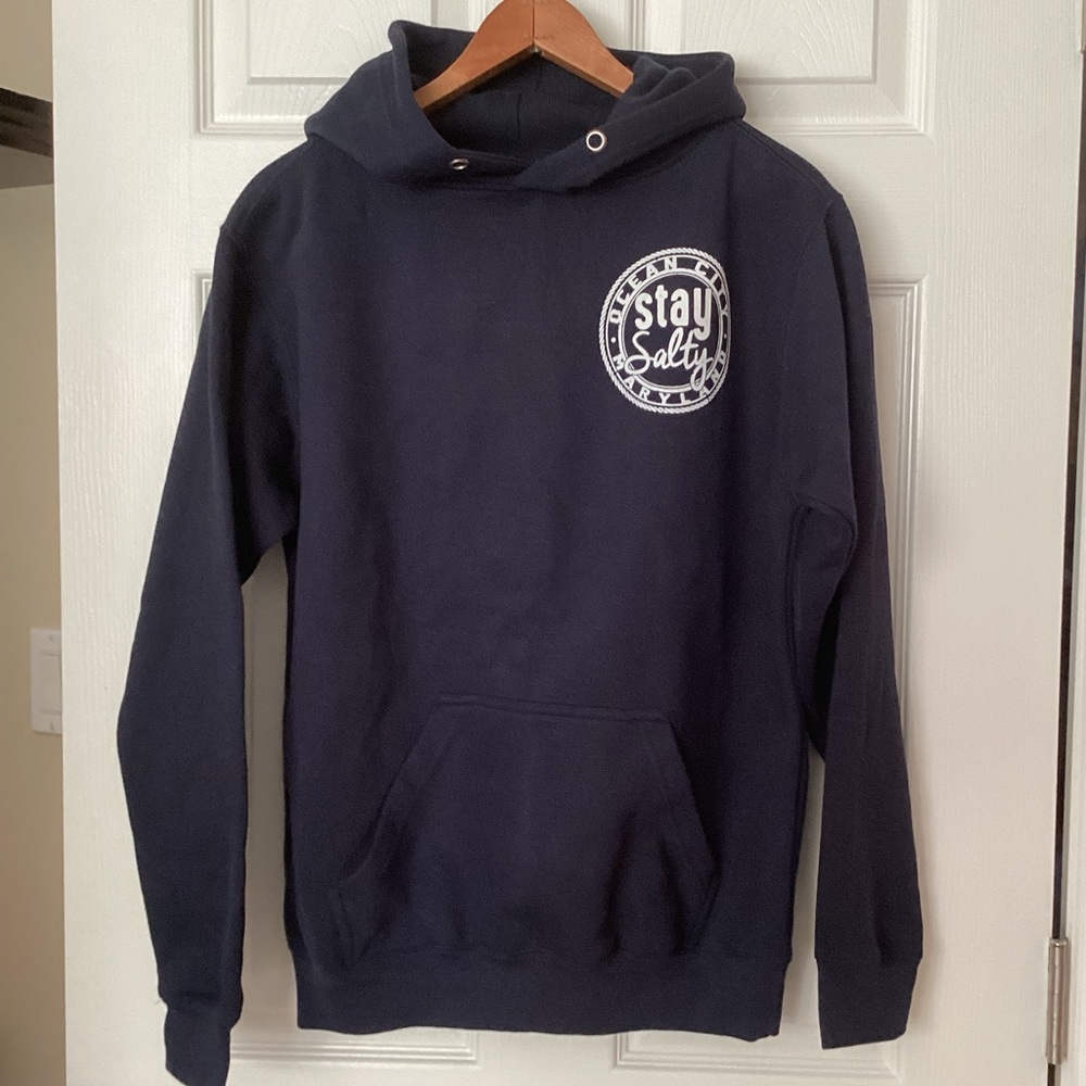 Ocean City Stay Salty hoodie sweatshirt NWOT navy unisex